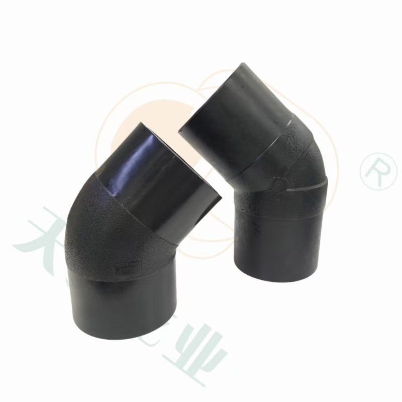 Pn16 Pressure HDPE 45 Degree Elbow for Water Supply Line with PE100 Material