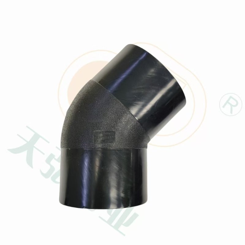 Pn16 Pressure HDPE 45 Degree Elbow for Water Supply Line with PE100 Material